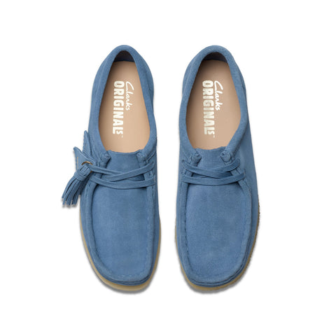 Clarks Wallabee 26179157 Womens Blue Suede Oxfords & Lace Ups Casual Shoes