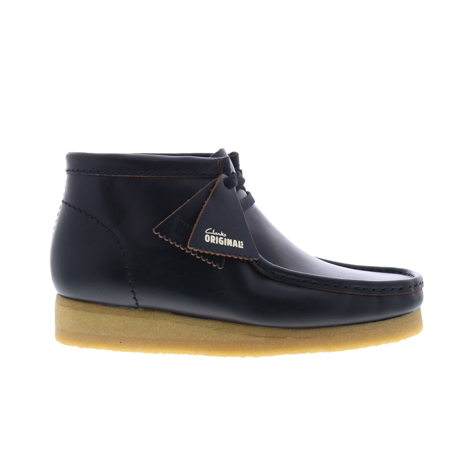 Clarks Wallabee Boot 26179167 Mens Black Leather Lace Up Chukkas
