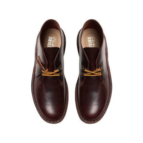 Clarks Desert Trek Hiker 26179171 Mens Burgundy Leather Chukkas Boots