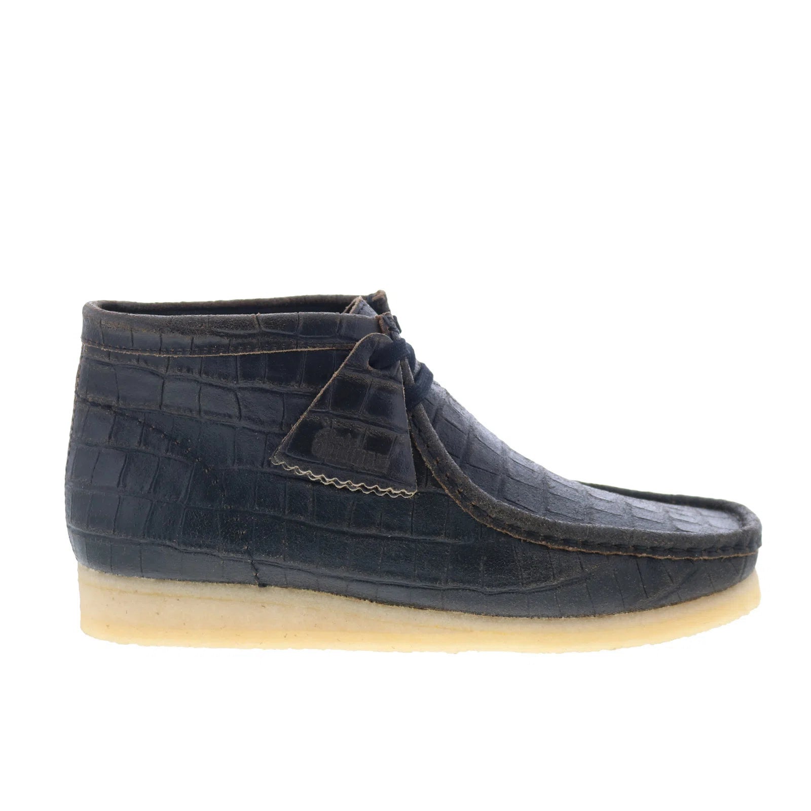 Clarks Wallabee Boot 26179191 Mens Black Leather Lace Up Chukkas