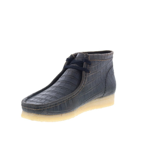 Clarks Wallabee Boot 26179191 Mens Black Leather Lace Up Chukkas Boots