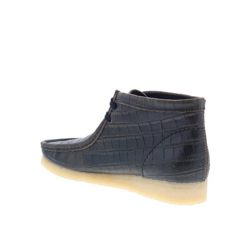 Clarks Wallabee Boot 26179191 Mens Black Leather Lace Up Chukkas Boots