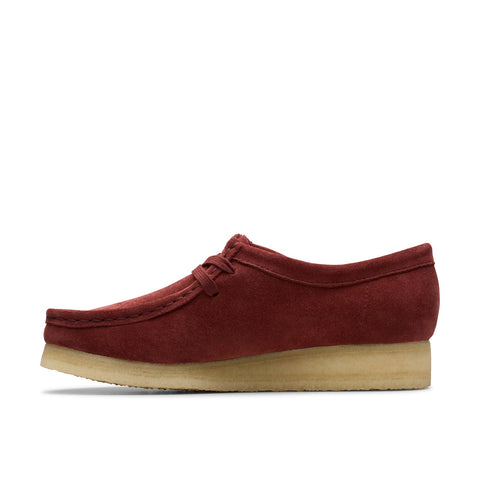 Clarks Wallabee 26179317 Womens Red Suede Oxfords & Lace Ups Casual Shoes