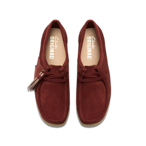 Clarks Wallabee 26179317 Womens Red Suede Oxfords & Lace Ups Casual Shoes