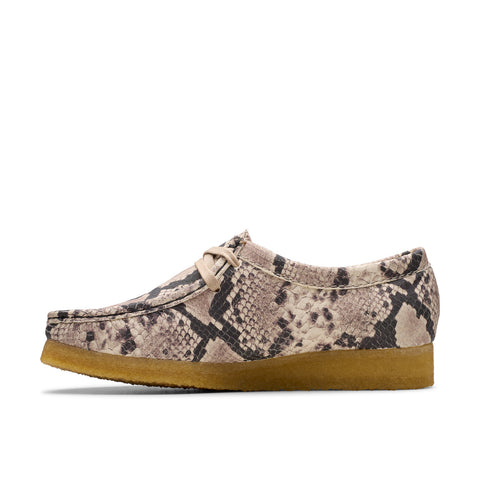 Clarks Wallabee 26179329 Womens Gray Suede Lace Up Oxford Flats Shoes