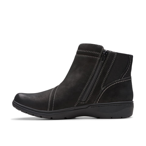 Clarks Carleigh Style 26179510 Womens Black Nubuck Casual Dress Boots