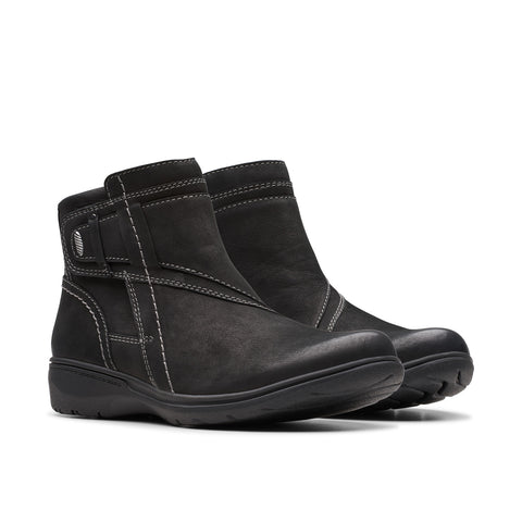 Clarks Carleigh Style 26179510 Womens Black Nubuck Casual Dress Boots