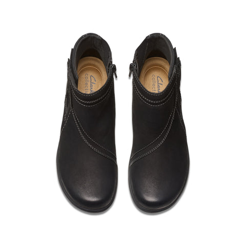 Clarks Carleigh Style 26179510 Womens Black Nubuck Casual Dress Boots