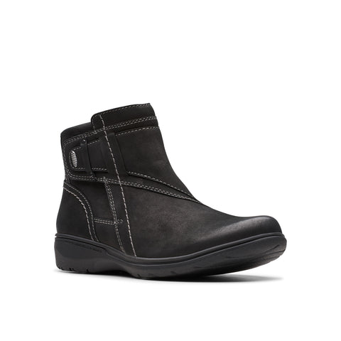 Clarks Carleigh Style 26179510 Womens Black Nubuck Casual Dress Boots