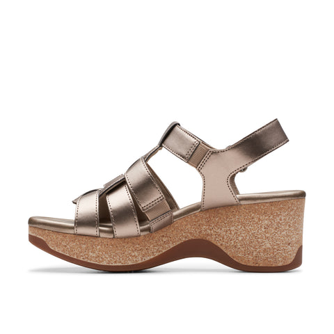 Clarks Chelseah Peak 26179786 Womens Gray Synthetic Strap Sandals Shoes