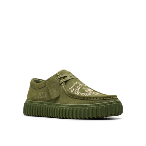 Clarks Torhill Dragon LO Pleasures Mens Green Oxfords & Lace Ups Casual Shoes 