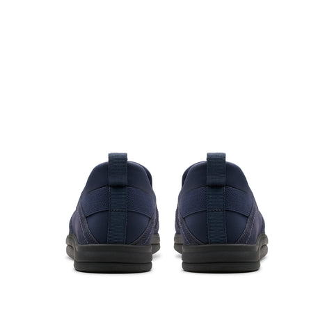 Clarks Breeze Dawn 26179936 Womens Blue Wide Canvas Loafer Flats Shoes