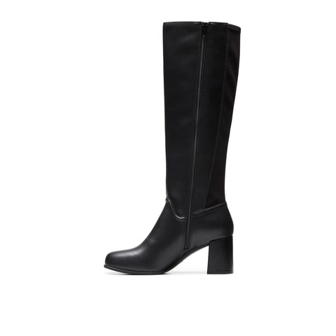 Clarks Keirsta Cove 26180041 Womens Black Leather Zipper Knee High Boots