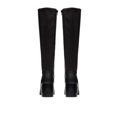 Clarks Keirsta Cove 26180041 Womens Black Leather Zipper Knee High Boots