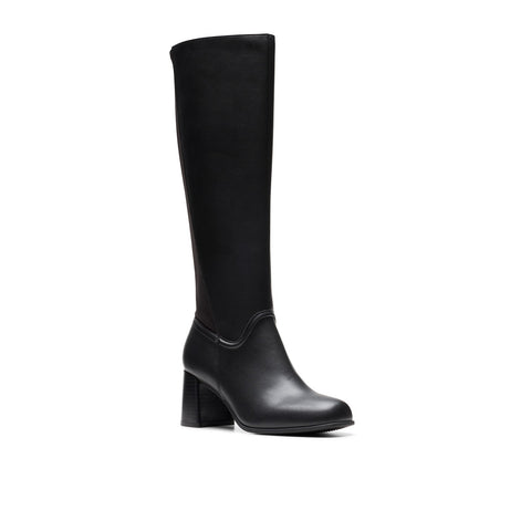 Clarks Keirsta Cove 26180041 Womens Black Leather Zipper Knee High Boots