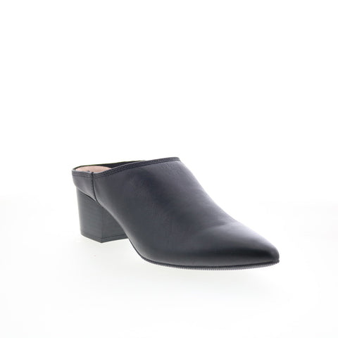 Clarks Juliayna Carly 26180050 Womens Black Leather Mules Heels Shoes