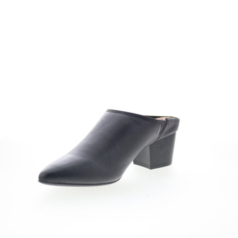 Clarks Juliayna Carly 26180050 Womens Black Leather Mules Heels Shoes