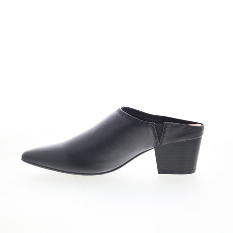 Clarks Juliayna Carly 26180050 Womens Black Leather Mules Heels Shoes