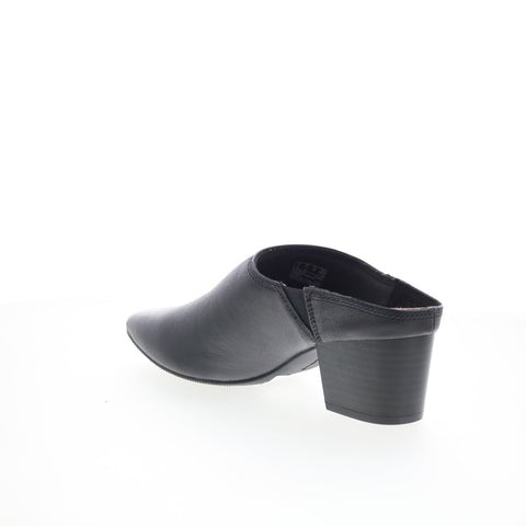 Clarks Juliayna Carly 26180050 Womens Black Leather Mules Heels Shoes