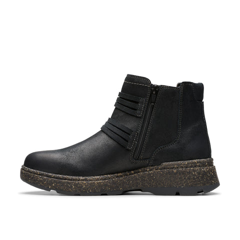 Clarks Noralyn Strap 26180099 Womens Black Wide Suede Casual Dress Boots