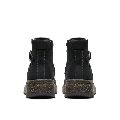 Clarks Noralyn Strap 26180099 Womens Black Wide Suede Casual Dress Boots