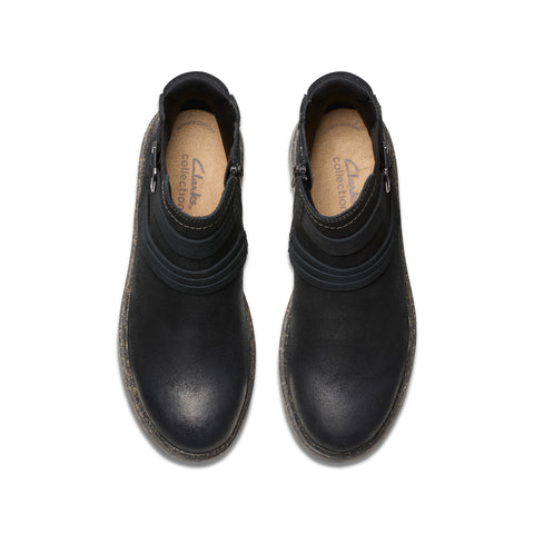 Clarks Noralyn Strap 26180099 Womens Black Wide Suede Casual Dress Boots