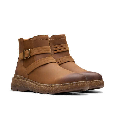 Clarks Noralyn Strap 26180101 Womens Brown Wide Leather Casual Dress Boots