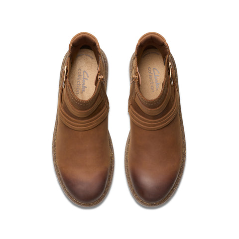 Clarks Noralyn Strap 26180101 Womens Brown Wide Leather Casual Dress Boots