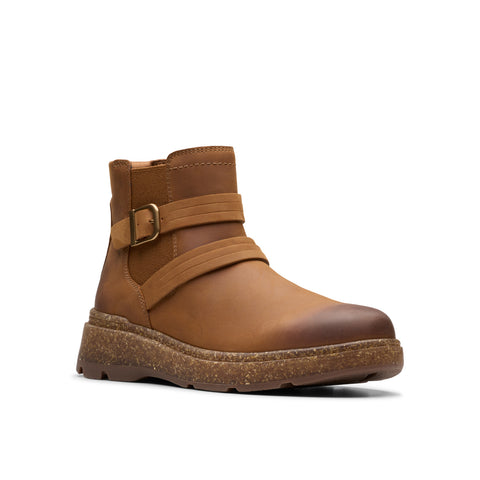 Clarks Noralyn Strap 26180101 Womens Brown Wide Leather Casual Dress Boots