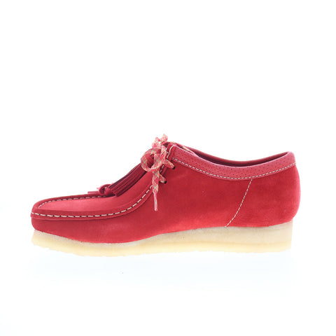 Clarks Wallabee 26180195 Mens Red Suede Oxfords & Lace Ups Casual Shoes