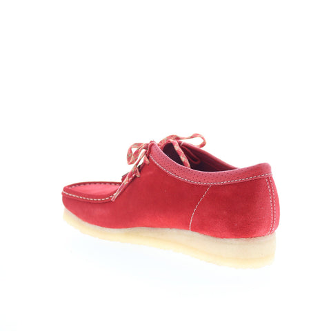 Clarks Wallabee 26180195 Mens Red Suede Oxfords & Lace Ups Casual Shoes