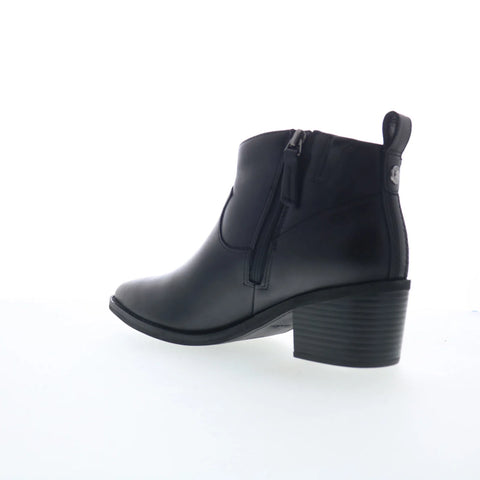 Clarks Morzine Sky 26180277 Womens Black Leather Zipper Ankle & Booties Boots
