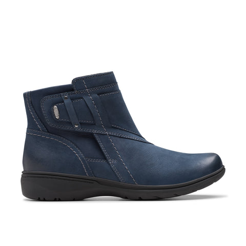 Clarks Carleigh Style 26180601 Womens Blue Wide Nubuck Casual Dress Boots