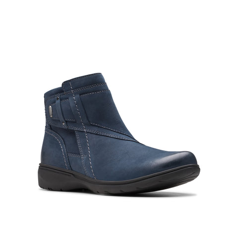 Clarks Carleigh Style 26180601 Womens Blue Wide Nubuck Casual Dress Boots
