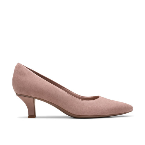 Clarks Kepley Vine 26180607 Womens Pink Wide Suede Pumps Heels Shoes