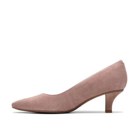 Clarks Kepley Vine 26180607 Womens Pink Wide Suede Pumps Heels Shoes