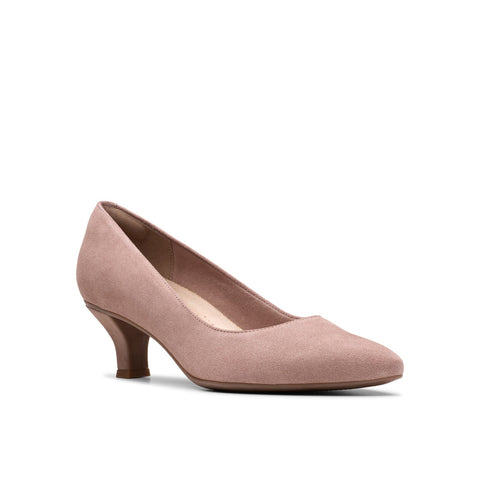 Clarks Kepley Vine 26180607 Womens Pink Wide Suede Pumps Heels Shoes