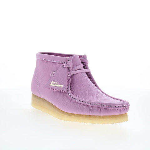 Clarks Wallabee Boot 26180648 Womens Purple Leather Lace Up Chukkas Boots
