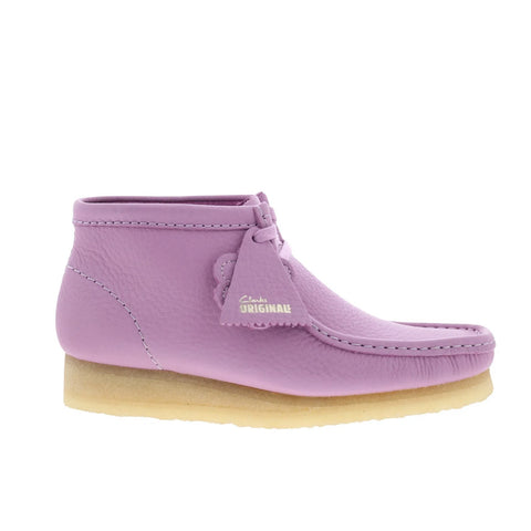 Clarks Wallabee Boot 26180648 Womens Purple Leather Lace Up Chukkas Boots