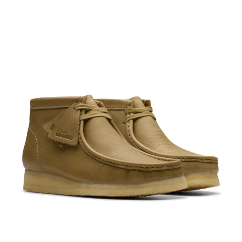 Clarks Wallabee Boot 26180690 Mens Green Leather Lace Up Chukkas Boots