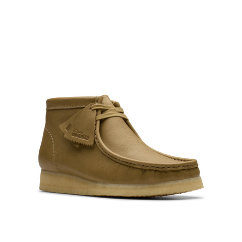 Clarks Wallabee Boot 26180690 Mens Green Leather Lace Up Chukkas Boots