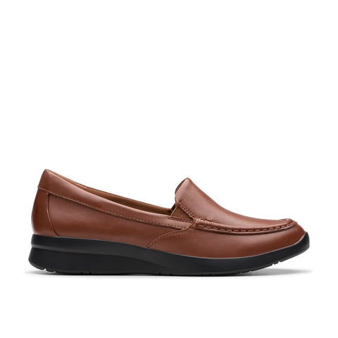 Clarks Ellowyn Lux 26180861 Womens Brown Leather Loafer Flats Shoes