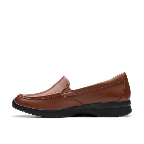 Clarks Ellowyn Lux 26180861 Womens Brown Leather Loafer Flats Shoes