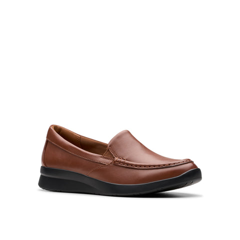 Clarks Ellowyn Lux 26180861 Womens Brown Leather Loafer Flats Shoes