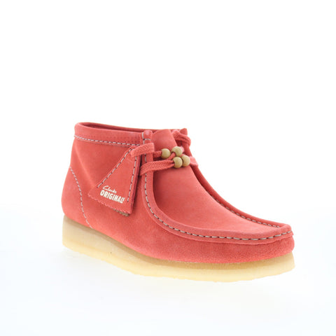 Clarks Wallabee Boot 26181112 Womens Pink Suede Lace Up Chukkas Boots