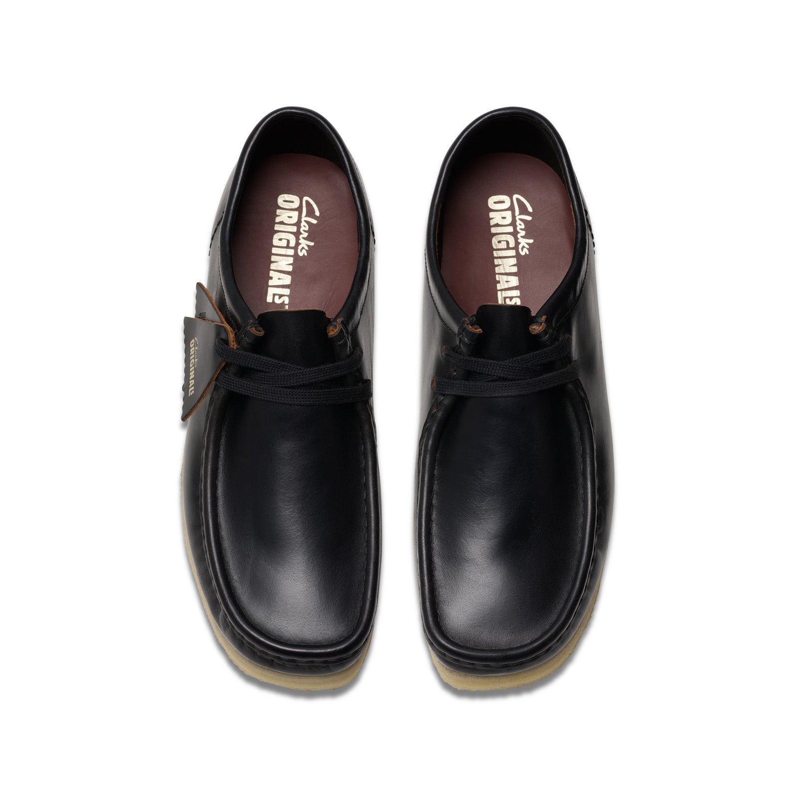 Clarks Wallabee 26181127 Mens Black Leather Oxfords & Lace Ups
