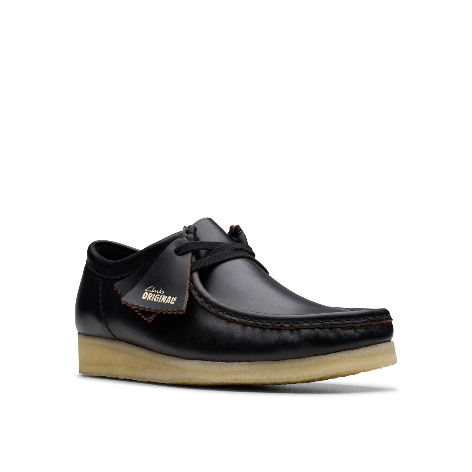 洋楽 Raw Clarks Wallabee 26181127 Mens Black Leather Oxfords & Lace Ups
