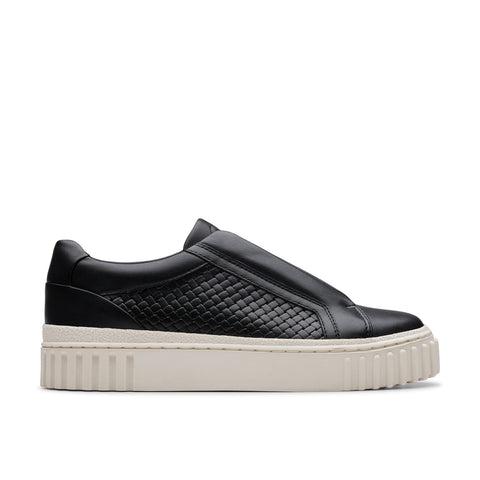 Clarks Mayhill Bay 26181205 Womens Black Leather Lifestyle Sneakers Shoes