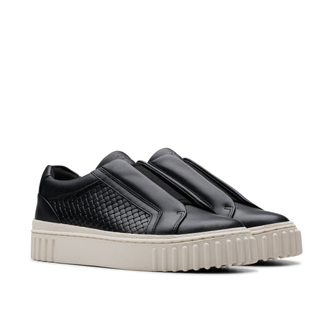 Clarks Mayhill Bay 26181205 Womens Black Leather Lifestyle Sneakers Shoes