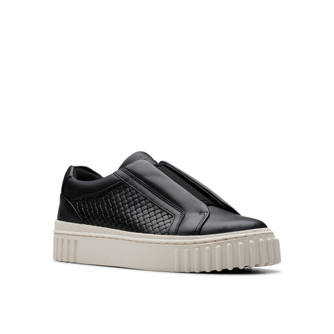 Clarks Mayhill Bay 26181205 Womens Black Leather Lifestyle Sneakers Shoes